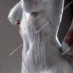 Art Nude Woman Covered Paint Naked Woman Big Breasts White Stock Photo Oleg.Ermak88 542452896