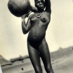 1952 African Native Tribe Nude Female Original Photo Gravure