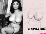 Sofia Loren Boobs Print Nude Line Drawing Celebrity Nudes Feminist Wall Art Boobs Body Positive Erotic Wall Art Nude Wall Art