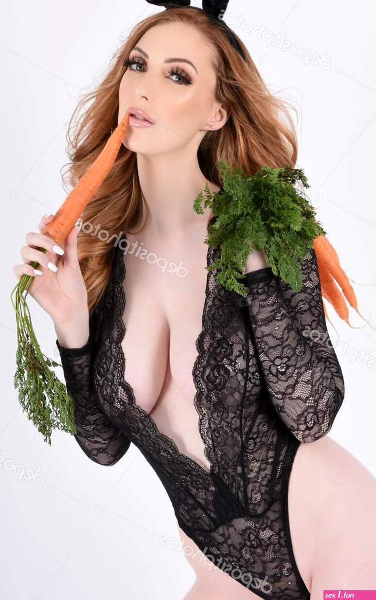 Beautiful Tall Slim Busty Redhead Model Dressed Sexy Easter Bunny Stock Photo bobshepherd 646998518